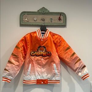 Garfield x Head gear classic Kids satin Orange bomber Jacket XL new w tag